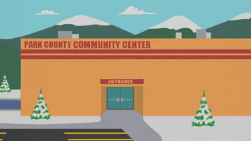 community center snow GIF by South Park 