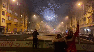 Fireworks Light Up Berlin Sky on New Year's Eve