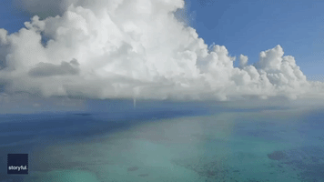 Aerial Footage Captures Fair-Weather Waterspout Off Miami Coast