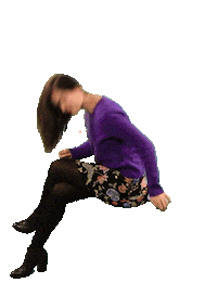 emily o'brien hair flip STICKER by emibob
