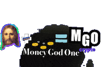 moneygodone money god blockchain one Sticker