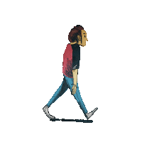 Illustration Walking Sticker