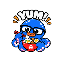 professorocto food hungry yummy eating Sticker