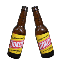stoked_beer beer cheers stoked bottles Sticker