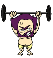 Work Out Cartoon Sticker
