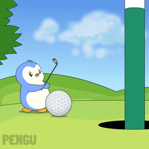 Golf Golfing GIF by Pudgy Penguins