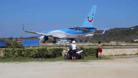 Airplane Wind-Force Flips Over Quad Bike