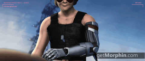 morphin giphyupload sunglasses robot videogame GIF