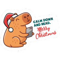 Merry Christmas Capibara Sticker by PocketBook