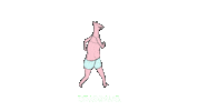 Pink Running Sticker