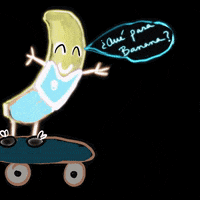 irenedelacalle happy nice skate banana GIF