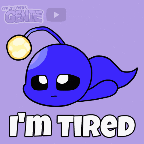 Tired Good Night GIF by Christophers Genie