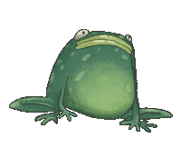 Anna_fofofo green frog лягушка жаба Sticker