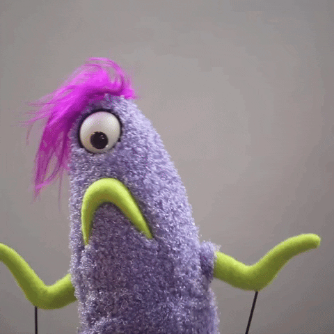 custompuppets giphyupload purple alien emo GIF