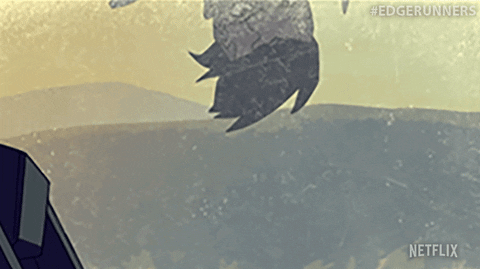 Shocked Upside Down GIF by Cyberpunk: Edgerunners