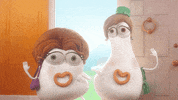 orangeromania hello bye wave doig GIF