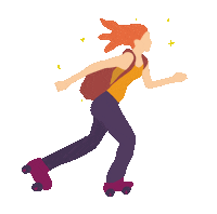 emmagubitzdesigns girlpower skater roller skate rollerskater Sticker