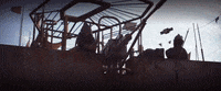 star wars mandalorian throwing jawas GIF