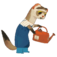 Felix Watering Plants Sticker by BukuAku