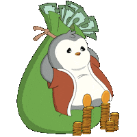 Money Retire Sticker by Pudgy Penguins