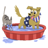Cat Dog Sticker by Town of Franklin