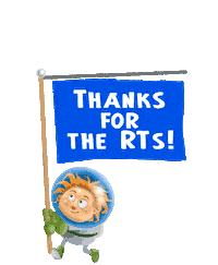 astronaut rt Sticker by Bill Greenhead