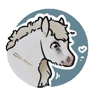 raisinglittleluna raising cute horse raisinglittleluna littleluna Sticker
