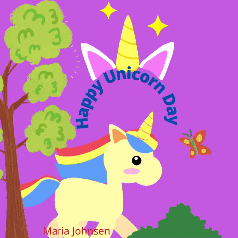 Happy Unicorn Day GIF by Maria Johnsen