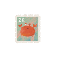 tukimstudio fun stamp crab perangko Sticker