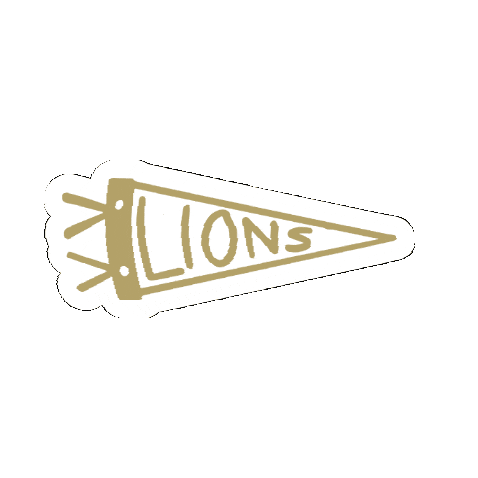 Black And Gold Lions Sticker by Lindenwood University