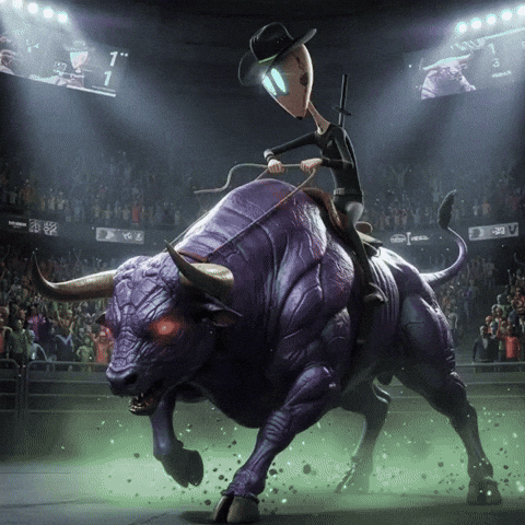 Bull Rodeo GIF by Lonely Aliens