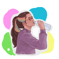 Fer_Illustra colors agua beba agua ferillustra Sticker
