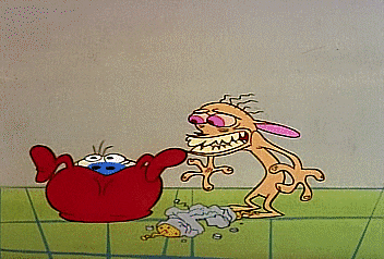 ren and stimpy violence GIF