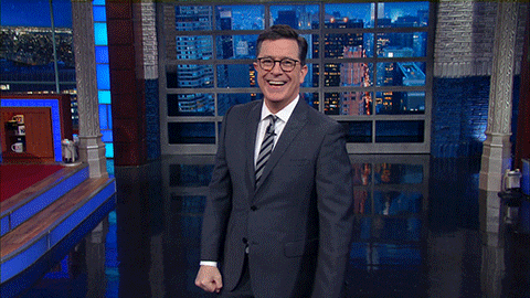 excited stephen colbert GIF by The Late Show With Stephen Colbert