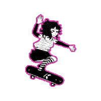 Skate Board Girl Sticker