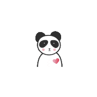NLNCDESIGN love bear panda shy Sticker