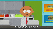 chicken sandwich cashier GIF by South Park 