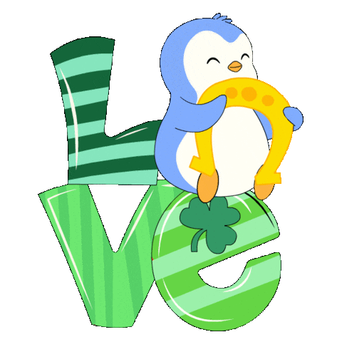St Patricks Day Love Sticker by Pudgy Penguins