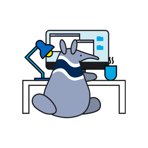 uci_oit giphygifmaker computer peter desk Sticker