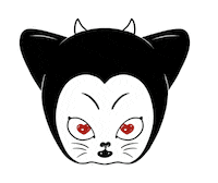 Black Cat Love Sticker