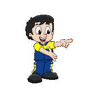 bonopneusoficial mascote bono pneus mascote bono boninho apontando Sticker