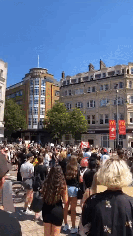 Hundreds Protest in Bournemouth Following Death of George Floyd