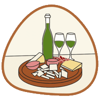 Vinoboxnl love food friends eat Sticker