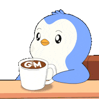 Sitting Good Morning Sticker by Pudgy Penguins
