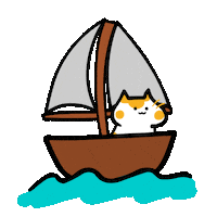 Cat Beach Sticker by Poku Meow