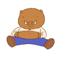 Dr_boar animals full belly 可愛 Sticker