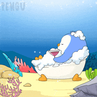 Chilling Hot Spring GIF by Pudgy Penguins