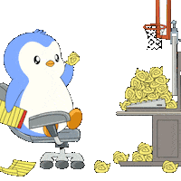 Bored Paper Toss Sticker by Pudgy Penguins