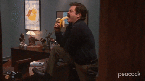 Parks And Recreation Eating GIF by PeacockTV