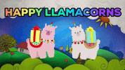 toyfantv happy cute unicorn llama GIF